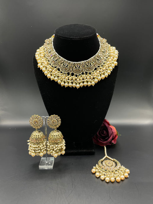 Gold and champagne pearl set - House Of Swavo