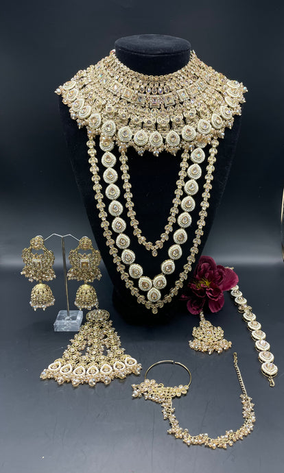 Pearl and gold full bridal set