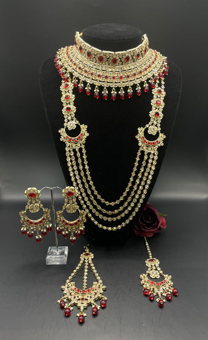 Red and gold full bridal set