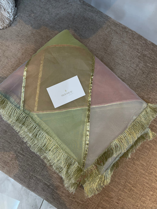 Multi and gold organza scarf - House Of Swavo