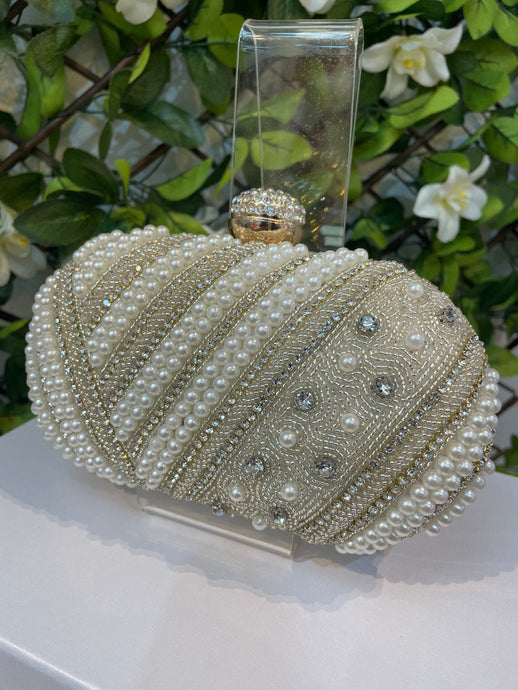 Pearl Two Toned Clutch - House Of Swavo