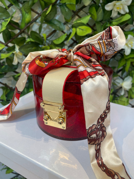 Round Red Ribbon Handbag - House Of Swavo
