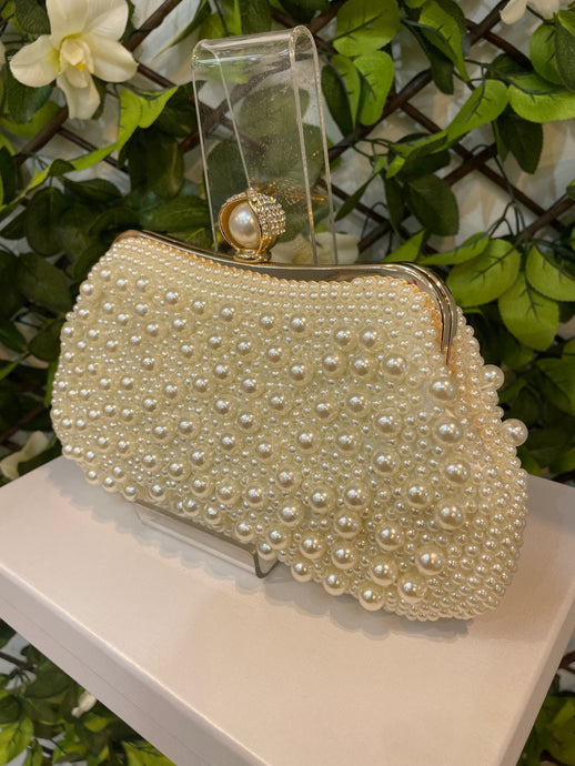 Embellished Pearl Clutch - House Of Swavo