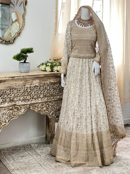 Gold and Cream Skirt and Top - House Of Swavo