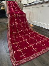 Load image into Gallery viewer, Red Multi Velvet Scarf - House Of Swavo